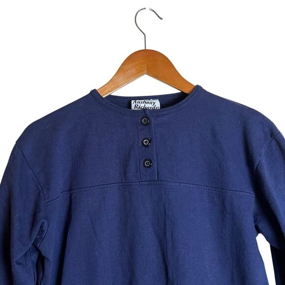 Anthony Richard’s navy fleece sweater. Size small - Picture 2 of 7
